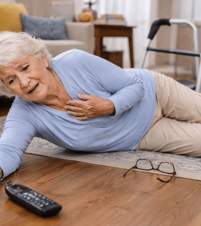 elderly woman fallen in living room